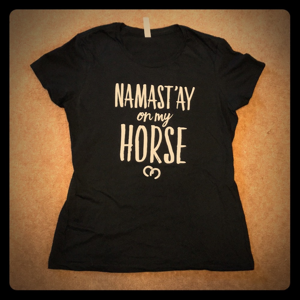 “Nmast’ay on my horse” Black XL women’s t-shirt